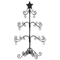 vidaXL Metall-Weihnachtsbaum f&uuml;r Dekorationen Schwarz 90 cm