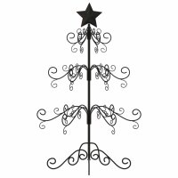 vidaXL Metall-Weihnachtsbaum f&uuml;r Dekorationen Schwarz 90 cm