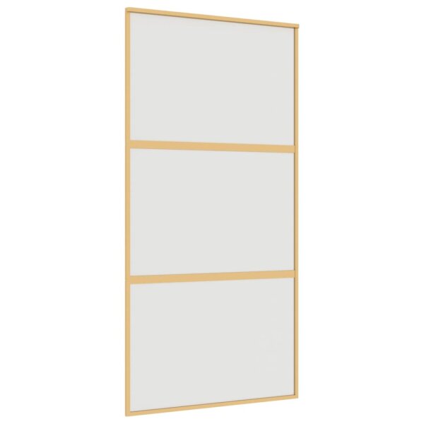 vidaXL Schiebet&uuml;r Golden 102,5x205 cm Matt ESG-Glas und Aluminium