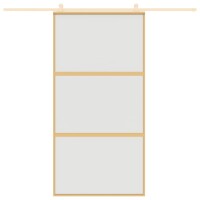 vidaXL Schiebet&uuml;r Golden 102,5x205 cm Matt ESG-Glas und Aluminium