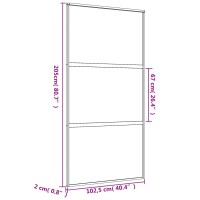 vidaXL Schiebet&uuml;r Golden 102,5x205 cm Matt ESG-Glas und Aluminium