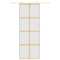 vidaXL Schiebet&uuml;r Golden 76x205 cm Matt ESG-Glas und Aluminium