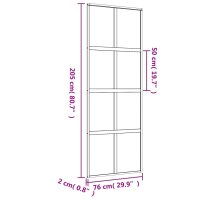 vidaXL Schiebet&uuml;r Golden 76x205 cm Matt ESG-Glas und Aluminium