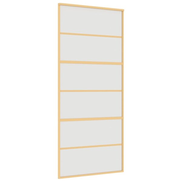 vidaXL Schiebet&uuml;r Golden 90x205 cm Matt ESG-Glas und Aluminium