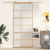 vidaXL Schiebetür Golden 90x205 cm Matt ESG-Glas und...