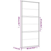 vidaXL Schiebet&uuml;r Golden 90x205 cm Matt ESG-Glas und Aluminium