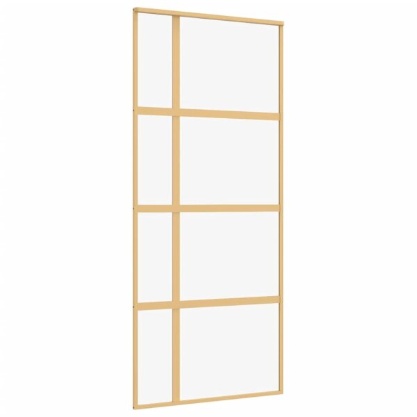 vidaXL Schiebet&uuml;r Golden 90x205 cm ESG-Klarglas und Aluminium