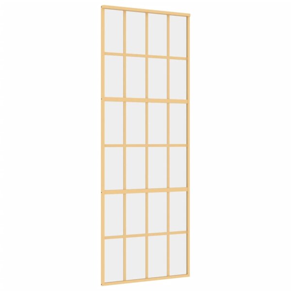 vidaXL Schiebet&uuml;r Golden 76x205 cm ESG-Klarglas und Aluminium