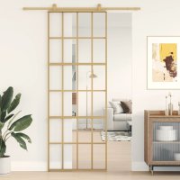 vidaXL Schiebetür Golden 76x205 cm ESG-Klarglas und...