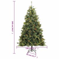 vidaXL K&uuml;nstlicher Weihnachtsbaum Klappbar mit Zapfen 240 cm