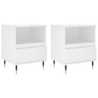 vidaXL Nachttische 2 Stk. Weiß 40x35x50 cm...