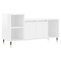 vidaXL TV-Schrank Hochglanz-Wei&szlig; 100x35x55 cm Holzwerkstoff