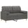 vidaXL 2-Sitzer-Sofa mit Zierkissen Dunkelgrau 120 cm Stoff