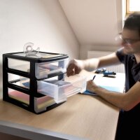 Curver Schreibtisch-Schubladenbox Babel A4 3x5L Schwarz...