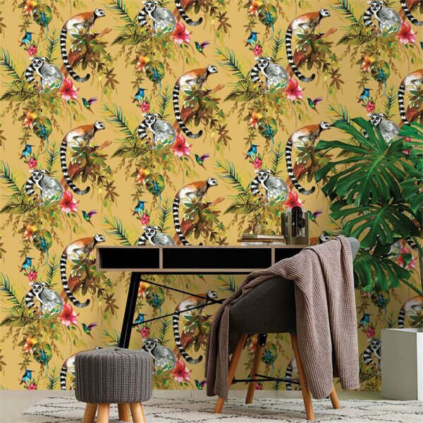 DUTCH WALLCOVERINGS Tapete Lemur Ocker