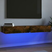 vidaXL TV-Schr&auml;nke mit LED-Leuchten 2 Stk. R&auml;uchereiche 60x35x15,5 cm