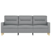 vidaXL 3-Sitzer-Sofa Hellgrau 180 cm Stoff