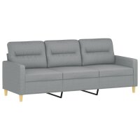 vidaXL 3-Sitzer-Sofa Hellgrau 180 cm Stoff