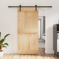 vidaXL Schiebetür mit Beschlag 95x210 cm Massivholz...
