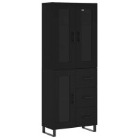 vidaXL Highboard Schwarz 69,5x34x180 cm Holzwerkstoff