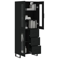 vidaXL Highboard Schwarz 69,5x34x180 cm Holzwerkstoff