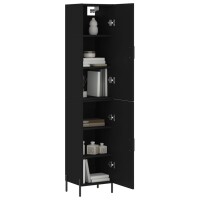 vidaXL Highboard Schwarz 34,5x34x180 cm Holzwerkstoff