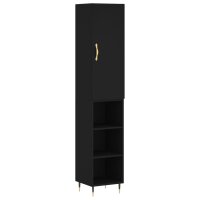 vidaXL Highboard Schwarz 34,5x34x180 cm Holzwerkstoff