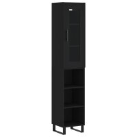 vidaXL Highboard Schwarz 34,5x34x180 cm Holzwerkstoff