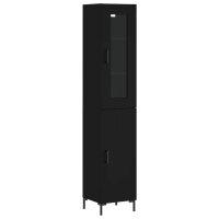 vidaXL Highboard Schwarz 34,5x34x180 cm Holzwerkstoff