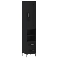 vidaXL Highboard Schwarz 34,5x34x180 cm Holzwerkstoff