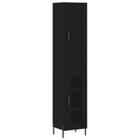 vidaXL Highboard Schwarz 34,5x34x180 cm Holzwerkstoff