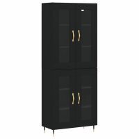 vidaXL Highboard Schwarz 69,5x34x180 cm Holzwerkstoff