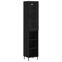 vidaXL Highboard Schwarz 34,5x34x180 cm Holzwerkstoff