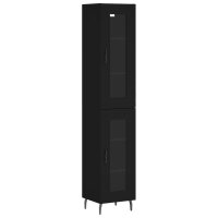 vidaXL Highboard Schwarz 34,5x34x180 cm Holzwerkstoff