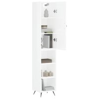 vidaXL Highboard Hochglanz-Wei&szlig; 34,5x34x180 cm Holzwerkstoff