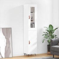 vidaXL Highboard Hochglanz-Wei&szlig; 34,5x34x180 cm Holzwerkstoff