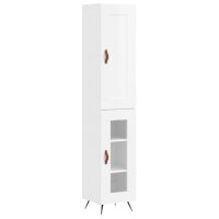 vidaXL Highboard Hochglanz-Wei&szlig; 34,5x34x180 cm Holzwerkstoff