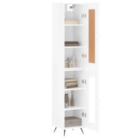 vidaXL Highboard Hochglanz-Wei&szlig; 34,5x34x180 cm Holzwerkstoff