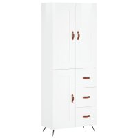 vidaXL Highboard Hochglanz-Wei&szlig; 69,5x34x180 cm Holzwerkstoff