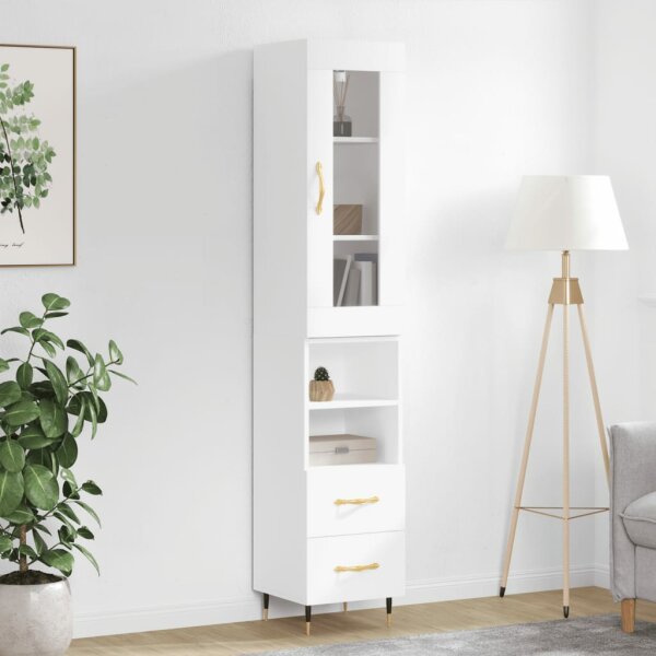 vidaXL Highboard Wei&szlig; 34,5x34x180 cm Holzwerkstoff