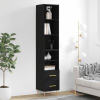 vidaXL Highboard Schwarz 34,5x34x180 cm Holzwerkstoff