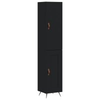 vidaXL Highboard Schwarz 34,5x34x180 cm Holzwerkstoff