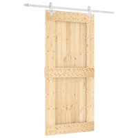 vidaXL Schiebetür mit Beschlag 95x210 cm Massivholz...