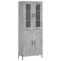 vidaXL Highboard Betongrau 69,5x34x180 cm Holzwerkstoff