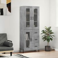 vidaXL Highboard Betongrau 69,5x34x180 cm Holzwerkstoff