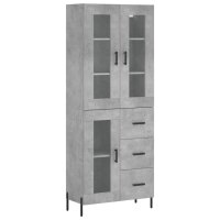 vidaXL Highboard Betongrau 69,5x34x180 cm Holzwerkstoff