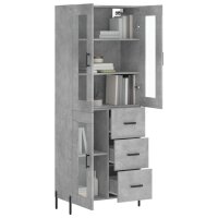 vidaXL Highboard Betongrau 69,5x34x180 cm Holzwerkstoff