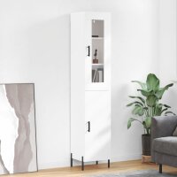 vidaXL Highboard Hochglanz-Weiß 34,5x34x180 cm...