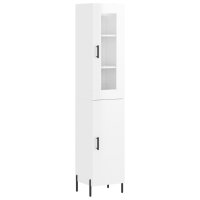 vidaXL Highboard Hochglanz-Weiß 34,5x34x180 cm...