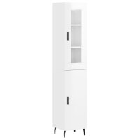 vidaXL Highboard Hochglanz-Weiß 34,5x34x180 cm...